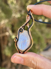 Load image into Gallery viewer, DUO TONED WIRE moonstone Wire wrapped pendant