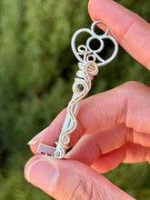 Load image into Gallery viewer, Rutile quartz mini skeleton key wire wrapped pendant necklace