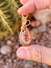 Load image into Gallery viewer, Copper rutile quartz mini wire wrapped pendant necklace