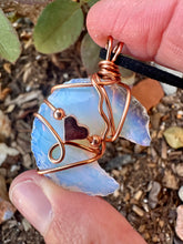 Load image into Gallery viewer, Reserved for Kayla m Opalite Moon Wire Wrapped Pendent Necklace