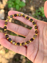 Load image into Gallery viewer, Brown vein agate & pink jasper bracelet SET