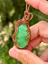 Load image into Gallery viewer, Green quartz with peridot gem accents wire wrapped pendant necklace