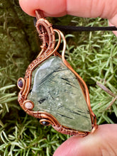 Load image into Gallery viewer, Reserved for Jennifer r Prehnite with Epidote + Gem Inclusions Wire Wrapped Pendent Necklace
