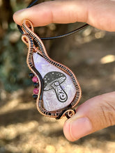 Load image into Gallery viewer, Reserved for cambra k Phosphosiderite with gemstone inclusions Wire wrapped pendent necklace