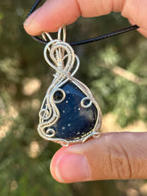 Load image into Gallery viewer, Leland obsidian with black onyx gem accent wire wrapped pendent necklace