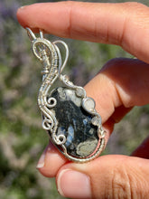 Load image into Gallery viewer, Que sera stone with labradorite + moonstone gem accent wire wrapped pendant necklace
