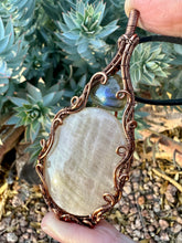 Load image into Gallery viewer, Reserved for Nina b Labradorite + Moonstone Wire Wrapped Pendent Necklace