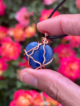 Load image into Gallery viewer, RESERVED Blue quartz heart Wire wrapped pendant