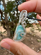 Load image into Gallery viewer, Reserved for Caitlin l Larimar Wire Wrapped Pendent Necklace