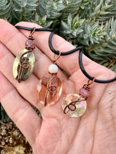Load image into Gallery viewer, Reserved for Alyssa b Mini Crystal+ czech glass Wire Wrapped Pendent Necklaces