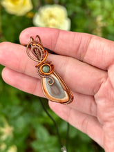 Load image into Gallery viewer, ARTISAN STONE Imperial Jasper with Indian agate gem accent wire wrapped pendant necklace
