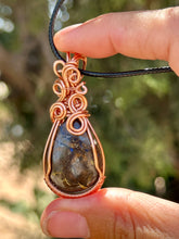 Load image into Gallery viewer, Reserved for Rene r Australian Boulder opal Wire Wrapped Pendent Necklaces