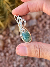 Load image into Gallery viewer, Faceted emerald mini wire wrapped pendant necklace