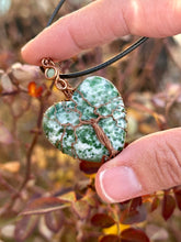 Load image into Gallery viewer, Reserved for ashley k Tree agate with peridot inclusion tree of life Wire wrapped pendant