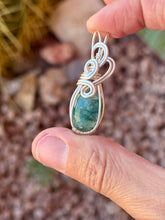 Load image into Gallery viewer, Faceted emerald mini wire wrapped pendant necklace