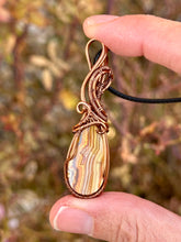 Load image into Gallery viewer, Reserved for Karen l DESIGNER CAB (cab by positive rocks) crazy lace agate Wire wrapped pendant