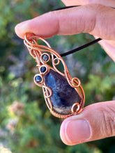 Load image into Gallery viewer, RESERVED FOR JENNIFER C Iolite with Gem Inclusions Wire wrapped pendent necklace