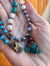 Load image into Gallery viewer, Reserved for Dana p Shattuckite with crystal beading Wire Wrapped Pendent Necklace