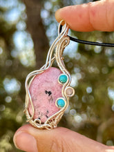 Load image into Gallery viewer, Reserved for Maria L Pink Opal with gem inclusions Wire Wrapped Pendent Necklace