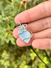 Load image into Gallery viewer, Reserved for Amanda f Owyhee Blue Opal mini Wire wrapped pendent necklace