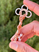 Load image into Gallery viewer, Carnelian mini skeleton wire wrapped pendant necklace