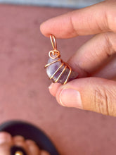 Load image into Gallery viewer, Amethyst moon mini wire wrapped pendant necklace