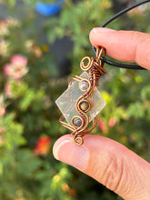 Load image into Gallery viewer, Reserved for Jesica d Optical calcite with Gem inclusions Wire wrapped pendent necklace