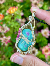 Load image into Gallery viewer, Reserved for Tanya r Ruby in fuchsite with Gem inclusions Wire wrapped pendent necklace