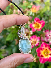 Load image into Gallery viewer, Reserved for Noelle g Aquamarine Wire Wrapped Pendent Necklace