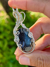 Load image into Gallery viewer, Que sera stone with labradorite + moonstone gem accent wire wrapped pendant necklace