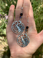 Load image into Gallery viewer, Reserved for Amy Onyx dragon earrings