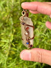Load image into Gallery viewer, Smoky citrine with chakra gem accents wire wrapped pendant necklace