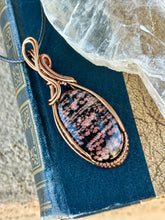 Load image into Gallery viewer, Reserved for Karen l Flower obsidian Wire wrapped pendant