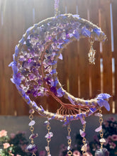 Load image into Gallery viewer, Reserved for Taylor c XXL Amethyst Tree of Life Moon Sun catcher / wall hanging