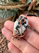 Load image into Gallery viewer, Reserved for Amanda f Zebra Jasper Wire Wrapped Pendent Necklace