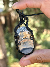 Load image into Gallery viewer, Maligano Jasper with Black Onyx gem accent wire wrapped pendant necklace