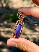 Load image into Gallery viewer, Reserved for Jennifer m charoite with Sugilite gem inclusions Wire Wrapped Pendent Necklaces