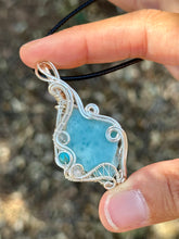 Load image into Gallery viewer, Reserved for Carly e Larimar with Gem Inclusions Wire Wrapped Pendent Necklace
