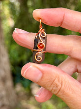 Load image into Gallery viewer, Bronze aura quartz with carnelian gem accent mini pendant