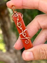 Load image into Gallery viewer, Red jasper with tiger eye gem accent mini pendant