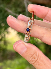 Load image into Gallery viewer, Grey aura quartz with lapis lazuli gem accent mini pendant