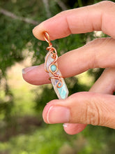 Load image into Gallery viewer, Angel aura quartz with Amazonite gem accent mini pendant