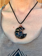 Load image into Gallery viewer, ‼️‼️Order for Jordan Obsidian Moon Wire Wrapped Pendent Necklaces