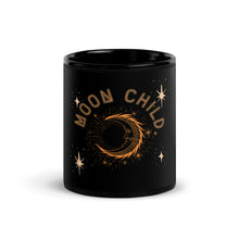 Load image into Gallery viewer, Moon child Black Glossy Mug