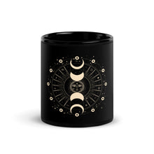 Load image into Gallery viewer, Moon Phase Black Glossy Mug