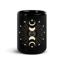 Load image into Gallery viewer, Moon Phase Black Glossy Mug