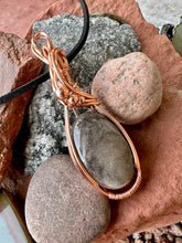 Load image into Gallery viewer, Order for Kimberly p Silver Sheen Obsidian Wire Wrapped Pendent Necklace