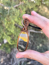 Load image into Gallery viewer, Order for Denise a Bumblebee Jasper Wire Wrapped Necklace