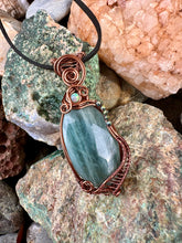 Load image into Gallery viewer, Order for Kristin Aquamarine with Ethiopian opal + hematite Wire Wrapped Pendent Necklace