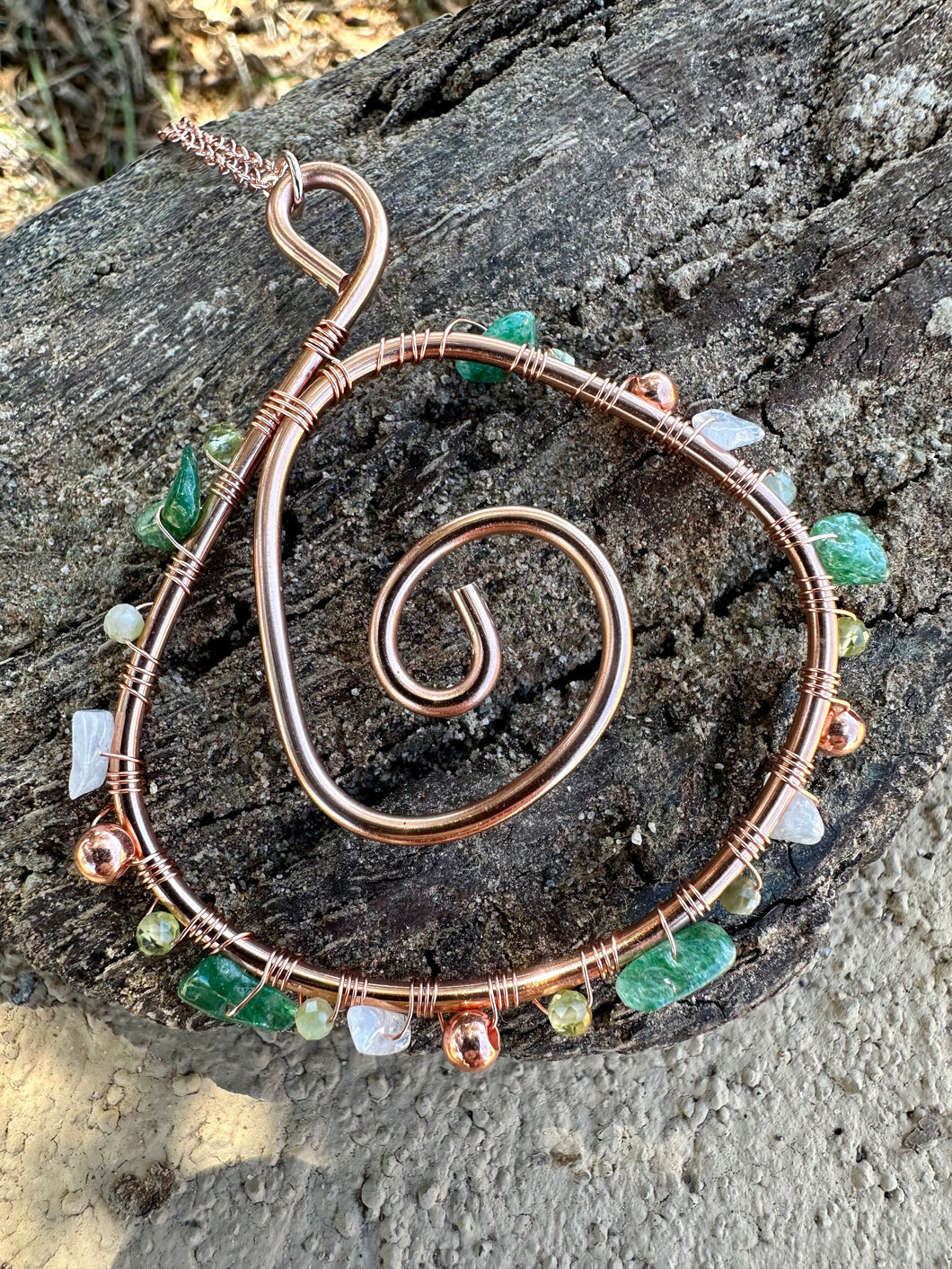 RESERVED Sedona Vortex Heart Opener 3” Wire Wrapped Pendent Necklace